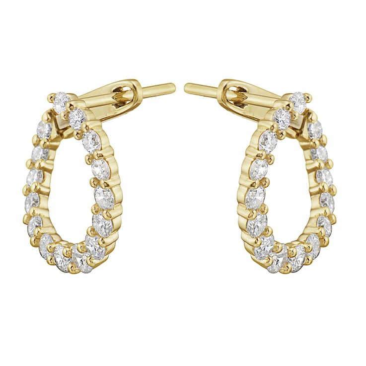 14K Yellow Gold 0.99ct Diamond Earrings