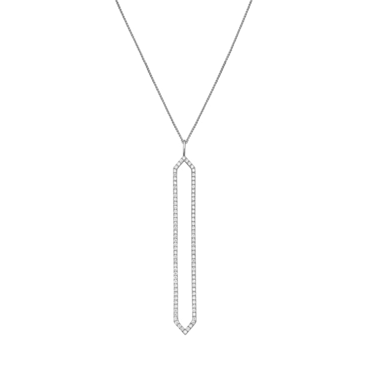 14KW 0.82ct Diamond Pendant With Chain
