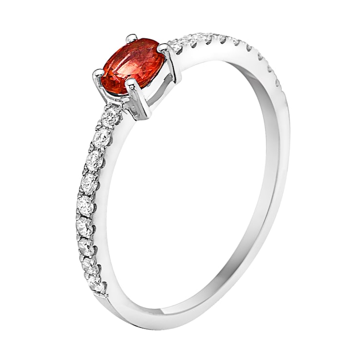 14K White Gold 0.43ct Ruby and Diamond Ring