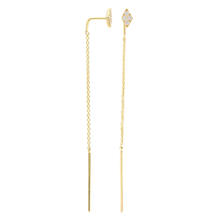 14K Yellow Gold 0.14ct Diamond Earrings
