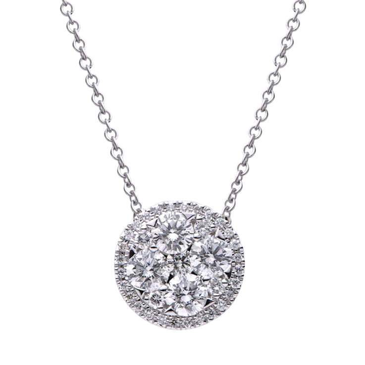 14KW 1.08ct Diamond Pendant With Chain