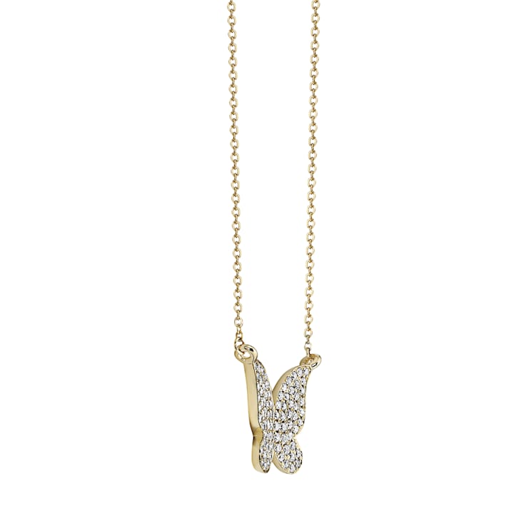 14KY 0.21ct Diamond Pendant With Chain