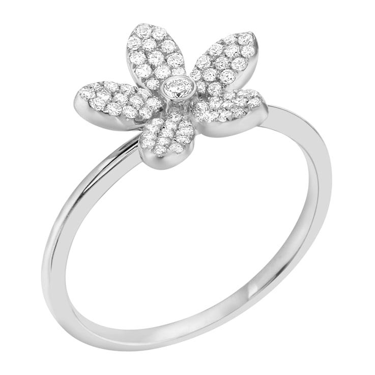 14K White Gold 0.25ct Diamond Ring