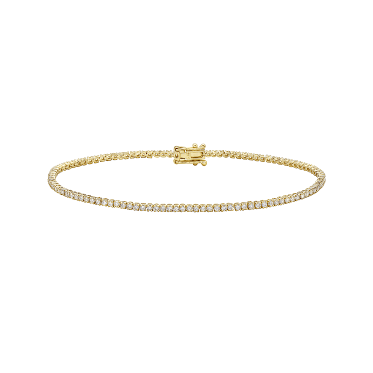 14K Yellow Gold 1.22ctw Diamond Tennis Bracelet