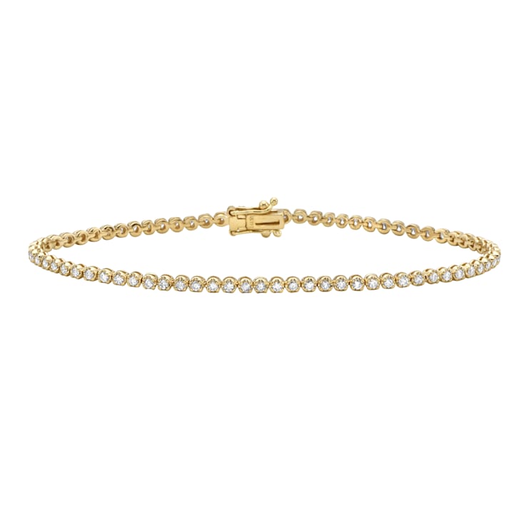 14K Yellow Gold 1ctw Diamond Tennis Bracelet