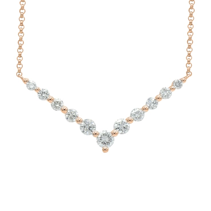 14KY 0.59ct Diamond Pendant With Chain