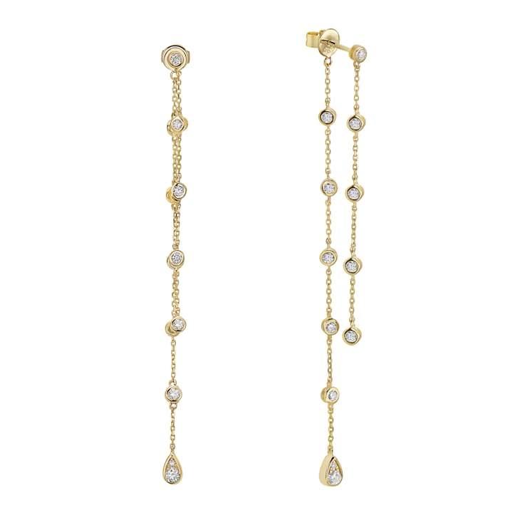 14K Yellow Gold 0.86ct Diamond Earrings