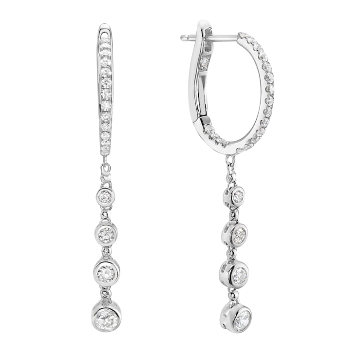 14K White Gold 0.86ct Diamond Earrings