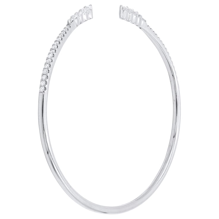14K White Gold  0.53ctw Diamond Bangle