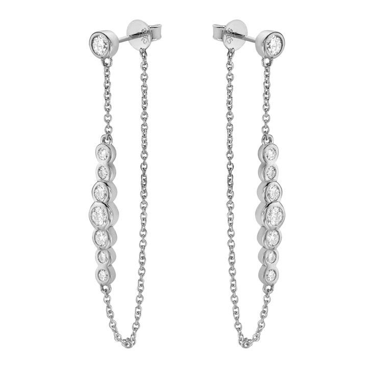 14K White Gold 0.9ct Diamond Earrings