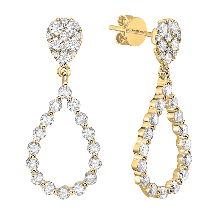 14K Yellow Gold 1.53ct Diamond Earrings