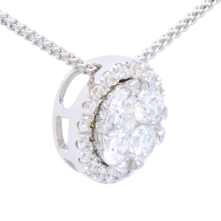 14KW 1.19ct Diamond Pendant With Chain