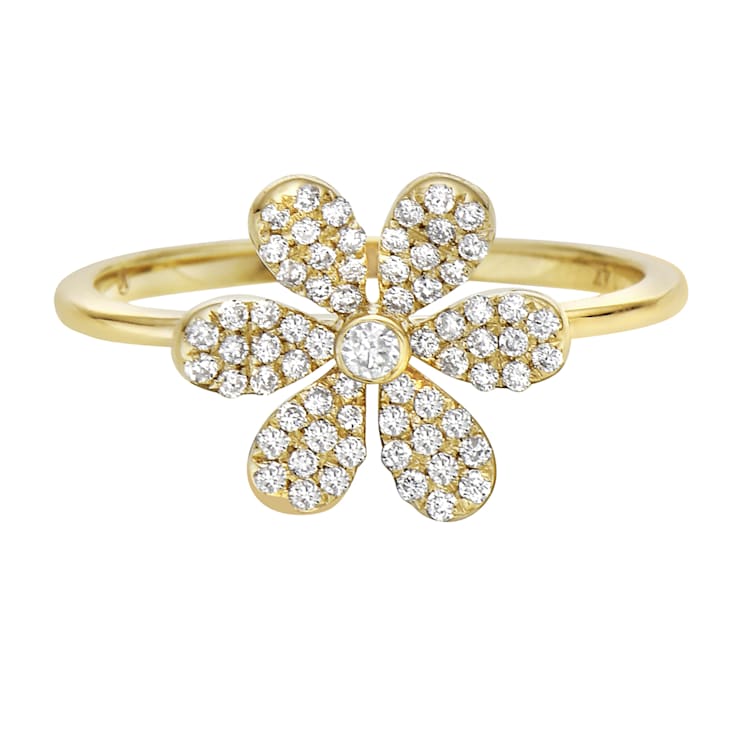 14K Yellow Gold 0.26ct Diamond Ring