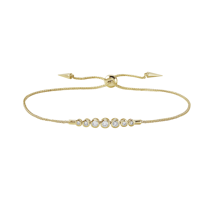 14K Yellow Gold 0.34ctw Diamond Bolo Bracelet