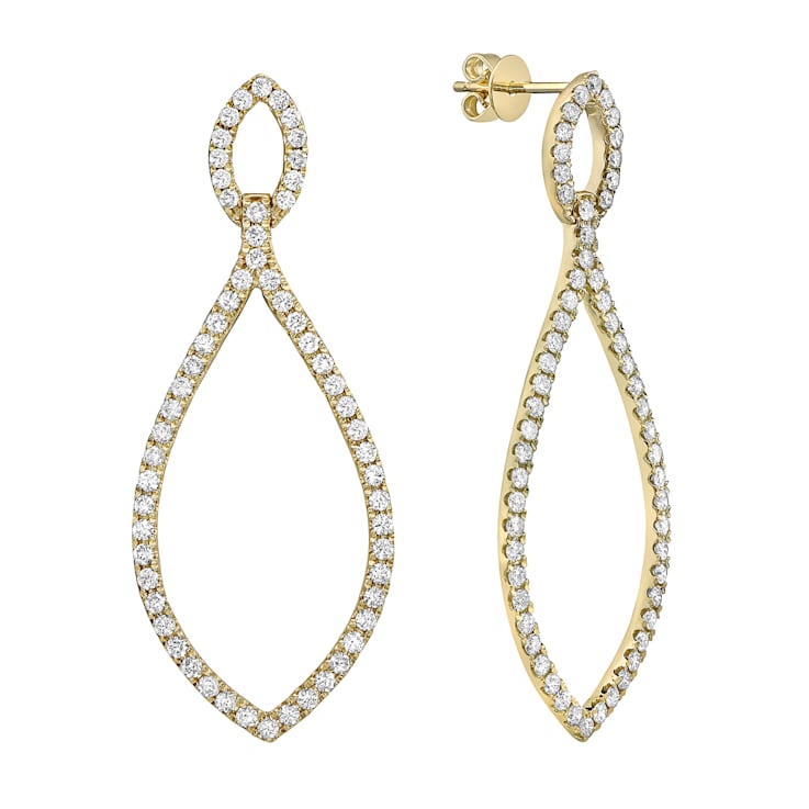 14K Yellow Gold 1.66ct Diamond Earrings