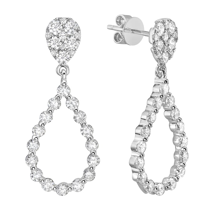 14K White Gold 1.53ct Diamond Earrings