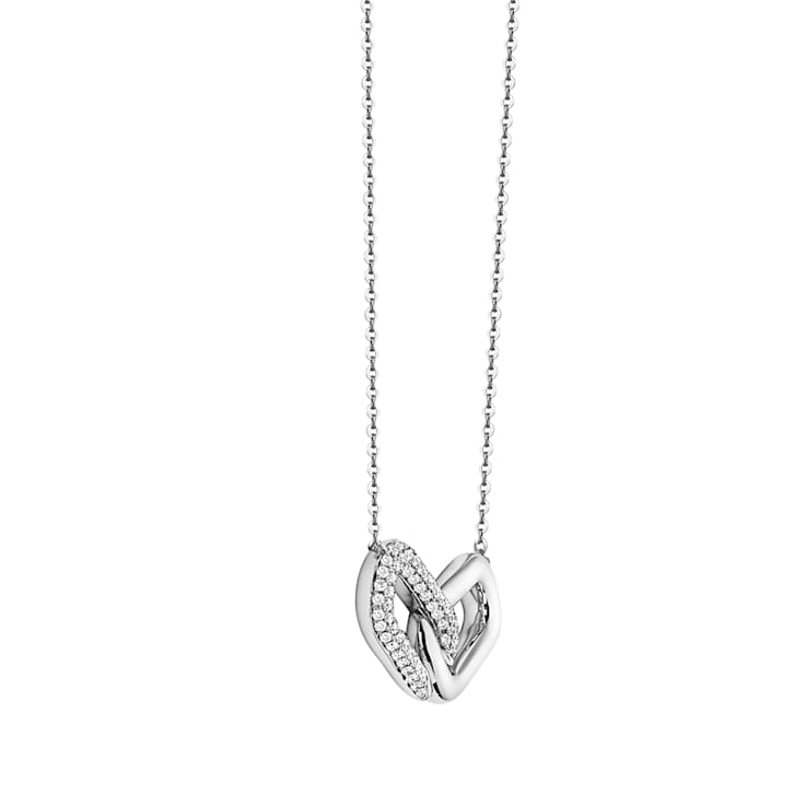 14KW 0.26ct Diamond Pendant With Chain