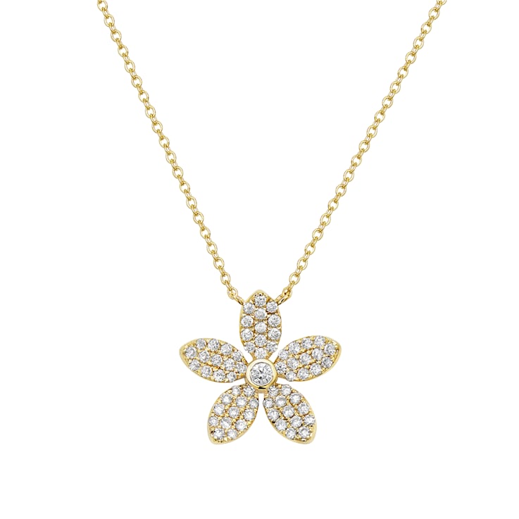 14KY 0.39ct Diamond Pendant With Chain