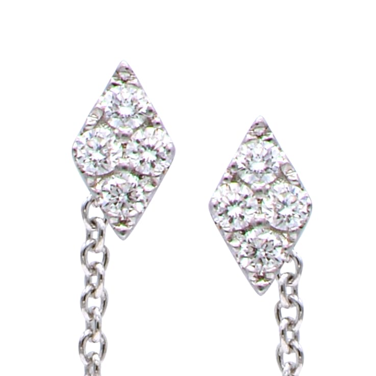 14K White Gold 0.14ct Diamond Earrings