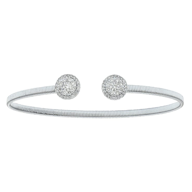 14K White Gold 0.7ctw Diamond Bangle