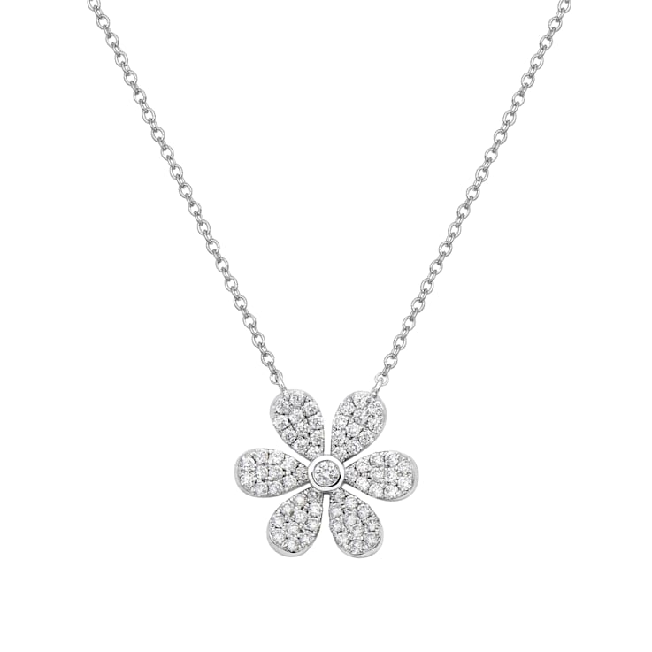 14KW 0.44ct Diamond Pendant With Chain