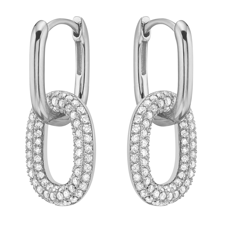 14K White Gold 0.86ct Diamond Earrings