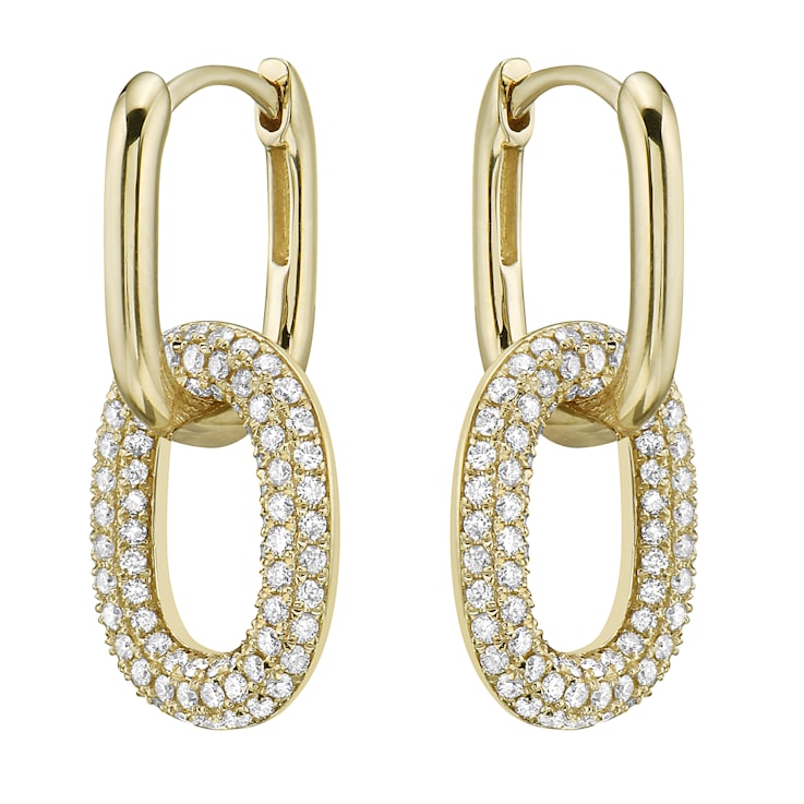 14K Yellow Gold 0.86ct Diamond Earrings
