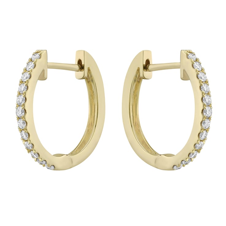 14K Yellow Gold 0.26ct Diamond Hoop Earrings