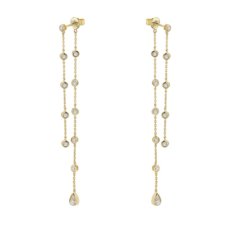 14K Yellow Gold 0.86ct Diamond Earrings