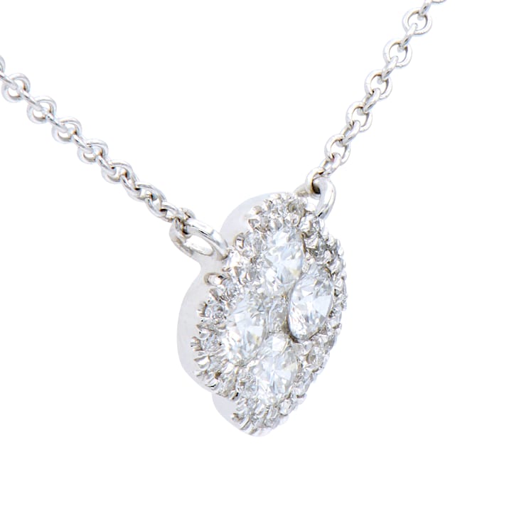 14KW 0.21ct Diamond Pendant With Chain