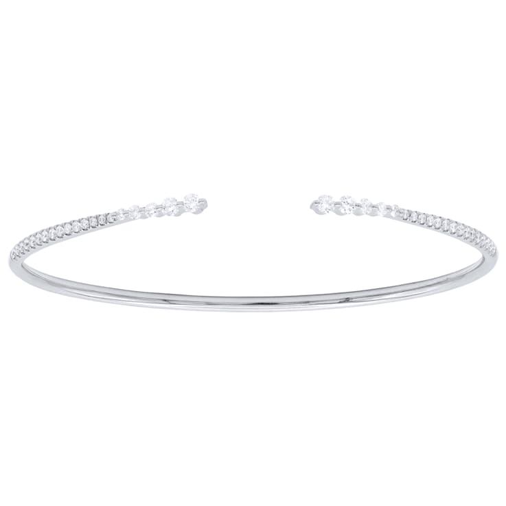 14K White Gold  0.53ctw Diamond Bangle