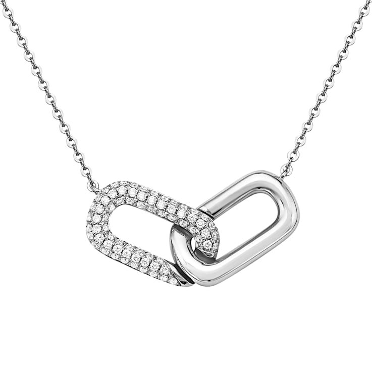 14KW 0.26ct Diamond Pendant With Chain
