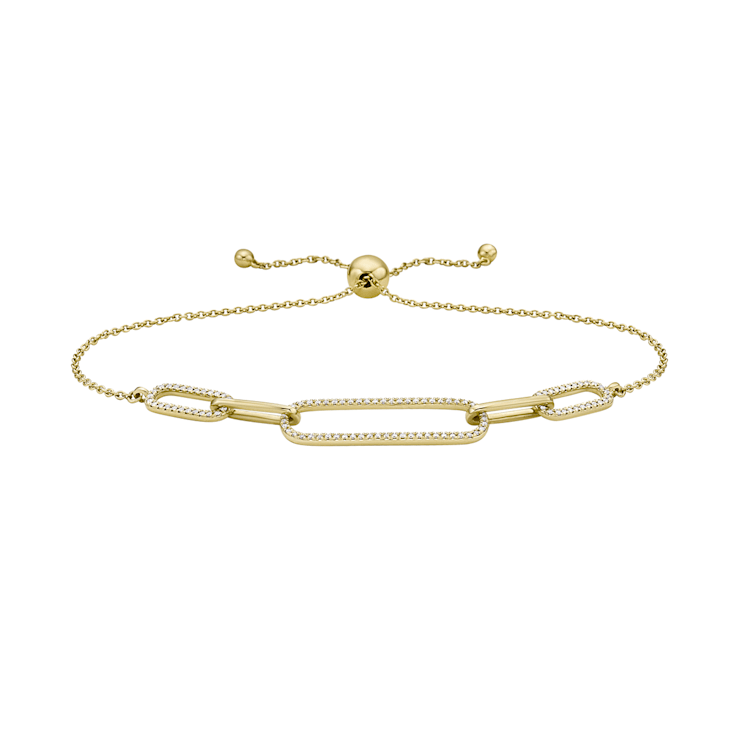 14K Yellow Gold 0.20ctw Diamond Bezel Bracelet