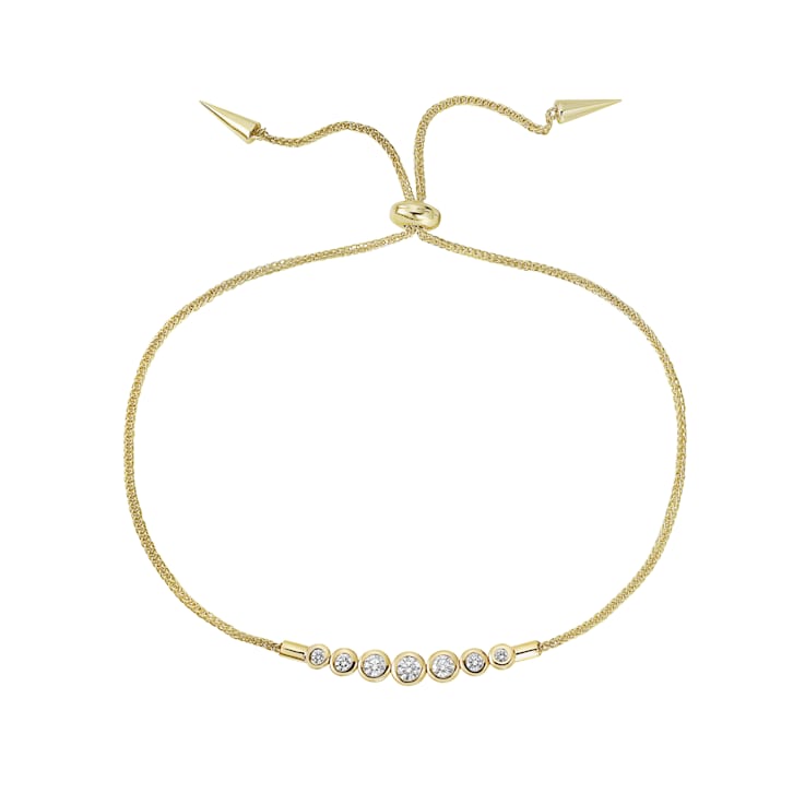 14K Yellow Gold 0.34ctw Diamond Bolo Bracelet
