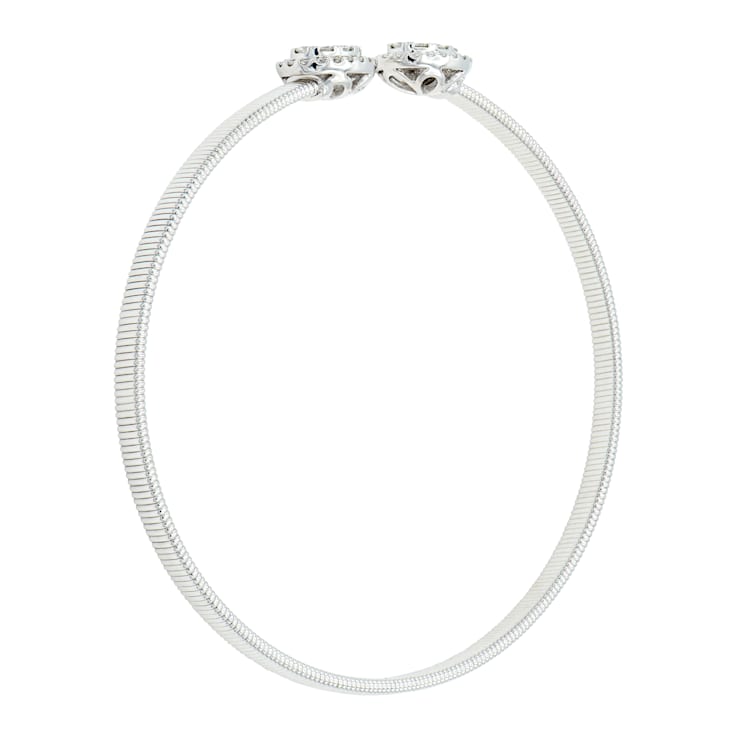 14K White Gold 0.60ctw Diamond Bangle