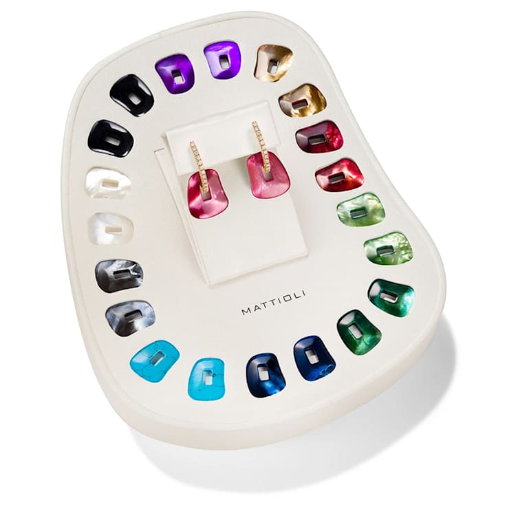 Mattioli small Puzzle earrings kit in 18-karat rose gold and white diamonds