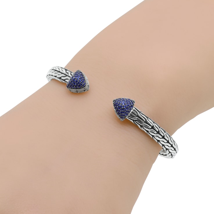 John Hardy Classic Chain Sterling Silver Blue Sapphire Bracelet