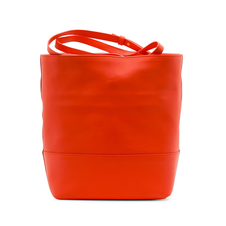 Bottega Veneta Red Leather Bucket Bag 12J05A