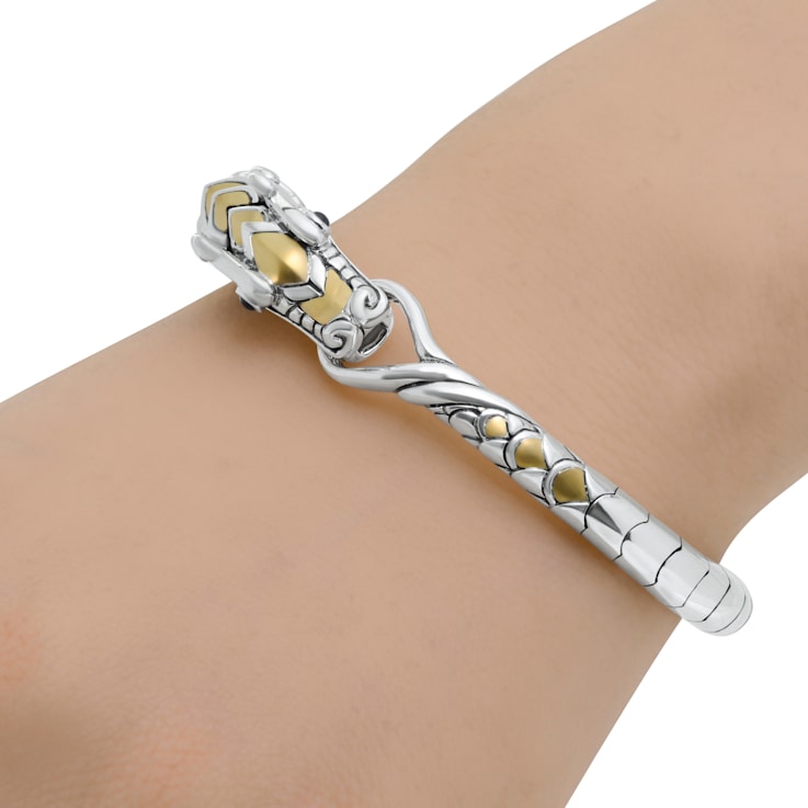 John Hardy Legends Naga Sterling Silver and 18K Yellow Gold and Blue
Sapphire Bracelet