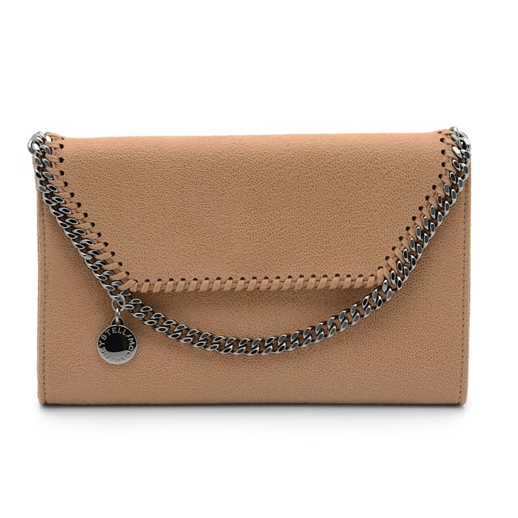 Stella McCartney Beige/gold small Falabella wallet