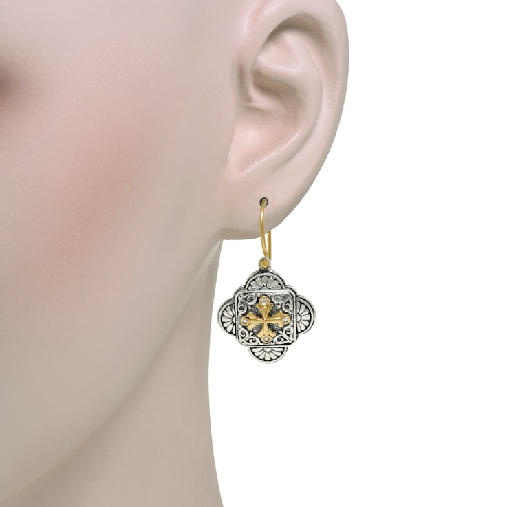 Konstantino 18K Yellow Gold and Sterling Silver Diamond Drop Earrings
