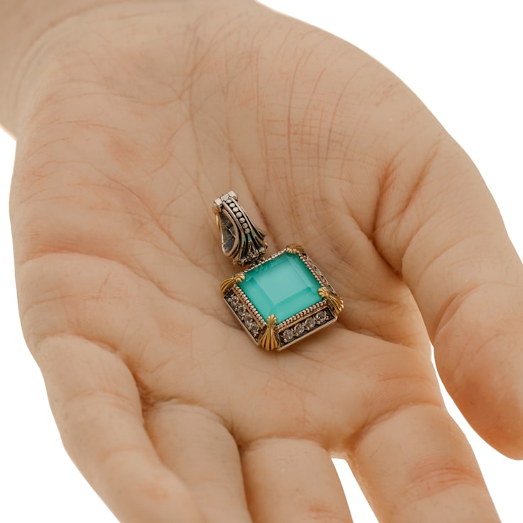 Konstantino Sterling Silver and 18K Yellow Gold Chalcedony Doublet Pendant