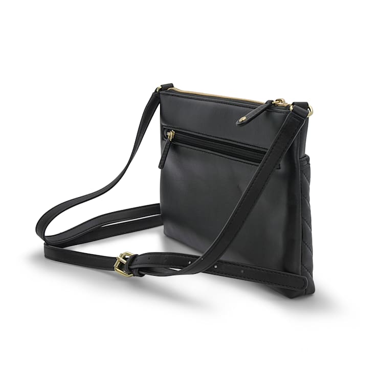 Karl Lagerfeld Paris Agyness Black Gold Leather Crossbody 13542A