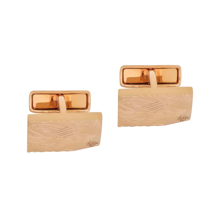 Dunhill Waves Gold Sterling Silver And 18K Gold Plated Cufflinks