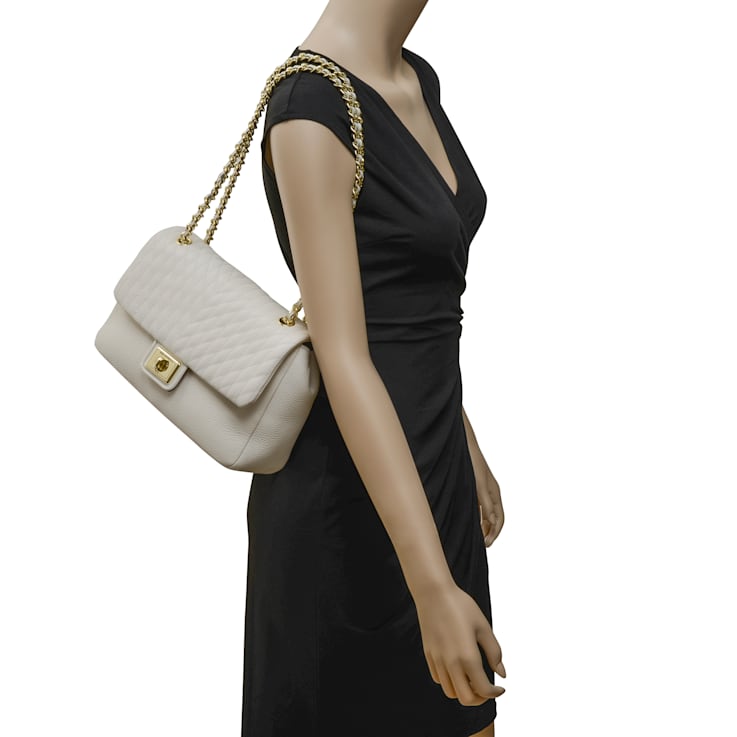 Karl Lagerfeld Paris Agyness Leather Shoulder Bag - Black/Gold