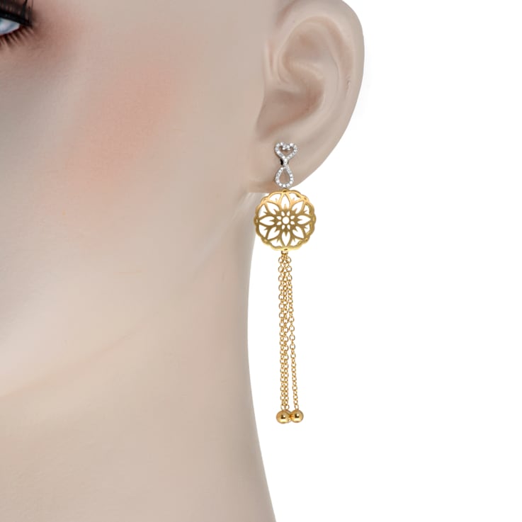 Piero Milano 18K Yellow & White Gold Diamond Drop Earrings