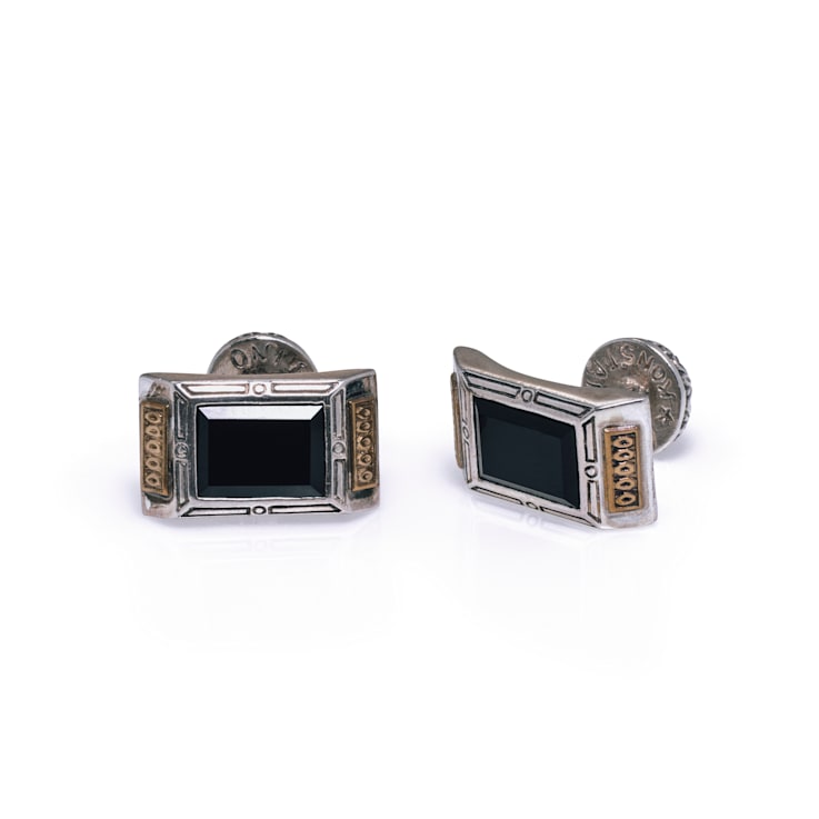 Konstantino Phidias Sterling Silver and Bronze and Onyx Cufflinks