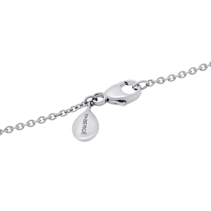 Adjustable 18Kt White Gold Rolo Chain Necklace