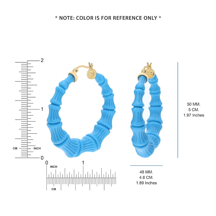 Bamboo Lucite Hoops in Blueberry