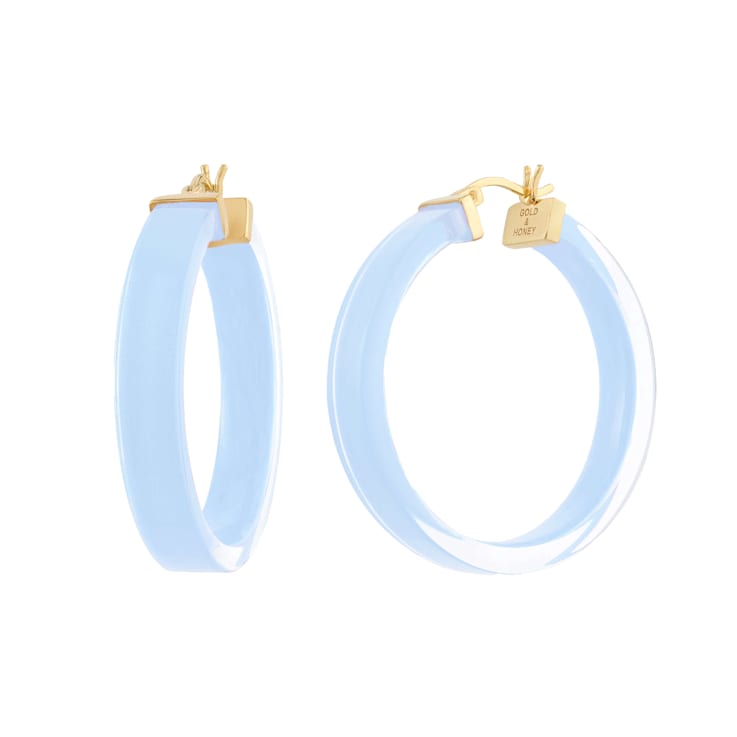 Light blue hoop hot sale earrings